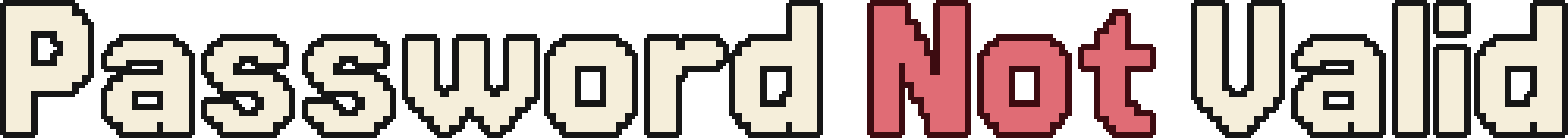 Password Not Valid logo on one line, transparent